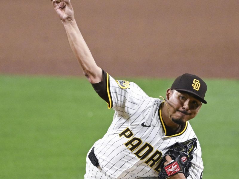 Jun 6, 2024; San Diego, California, USA; San Diego Padres relief pitcher Jeremiah Estrada (56) delivers during the seventh inning against the Arizona Diamondbacks at Petco Park. Mandatory Credit: Denis Poroy-USA TODAY Sports at Petco Park. 