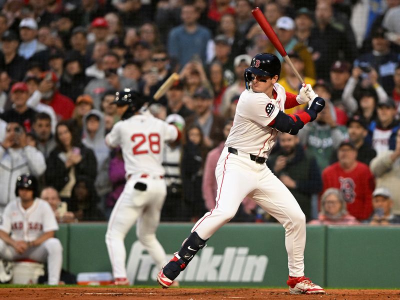Jun 9, 2025; Boston, Massachusetts, USA; Boston Red Sox right fielder Roman Anthony (48) bats against the Tampa Bay Rays during the second inning at Fenway Park. Mandatory Credit: Brian Fluharty-Imagn Images