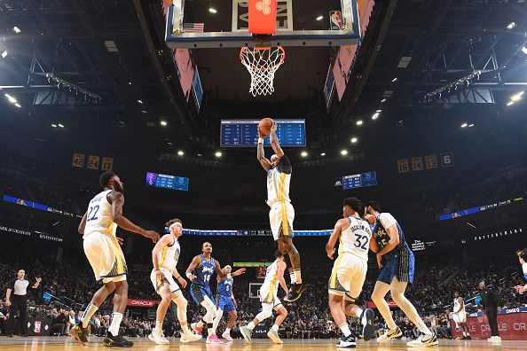 SAN FRANCISCO, CA - JANUARY 2:  Gary Payton II #0 of the Golden State Warriors grabs the rebound during the game  on January 2, 2024 at Chase Center in San Francisco, California. NOTE TO USER: User expressly acknowledges and agrees that, by downloading and or using this photograph, user is consenting to the terms and conditions of Getty Images License Agreement. Mandatory Copyright Notice: Copyright 2024 NBAE (Photo by Noah Graham/NBAE via Getty Images)