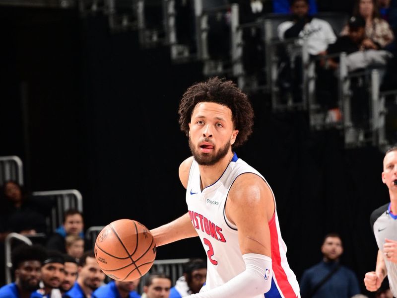 DETROIT, MI - JANUARY 1: Cade Cunningham #2 of the Detroit Pistons dribbles the ball during the game against the Orlando Magic on January 1, 2025 at Little Caesars Arena in Detroit, Michigan. NOTE TO USER: User expressly acknowledges and agrees that, by downloading and/or using this photograph, User is consenting to the terms and conditions of the Getty Images License Agreement. Mandatory Copyright Notice: Copyright 2025 NBAE (Photo by Chris Schwegler/NBAE via Getty Images)