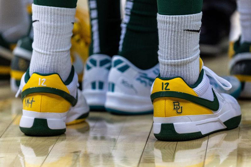 Mar 15, 2024; Kansas City, MO, USA; Iowa State Cyclones forward Robert Jones (12) shoes during a timeout in the first half of the game against the Iowa State Cyclones at T-Mobile Center. Mandatory Credit: William Purnell-USA TODAY Sports