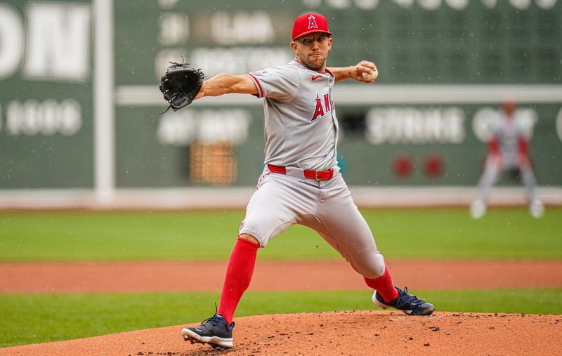 Apr 14, 2024; Boston, Massachusetts, USA; Los Angeles Angels pitcher Tyler Anderson (31) throws a pitch against the Boston Red Sox in the first inning at Fenway Park. Mandatory Credit: David Butler II-USA TODAY Sports