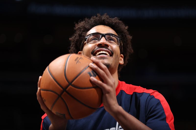 WASHINGTON, DC -? MARCH 5:  Jordan Poole #13 of the Washington Wizards warms up before the game against the Utah Jazz  on March 5, 2025 at Capital One Arena in Washington, DC. NOTE TO USER: User expressly acknowledges and agrees that, by downloading and or using this Photograph, user is consenting to the terms and conditions of the Getty Images License Agreement. Mandatory Copyright Notice: Copyright 2025 NBAE (Photo by Stephen Gosling/NBAE via Getty Images)