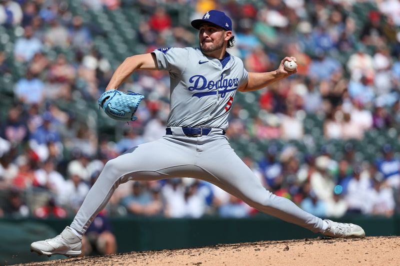 Apr 10, 2024; Minneapolis, Minnesota, USA; Los Angeles Dodgers relief pitcher Alex Vesia (51) delivers a pitch against the Minnesota Twins during the fifth inning at Target Field. Mandatory Credit: Matt Krohn-USA TODAY Sports