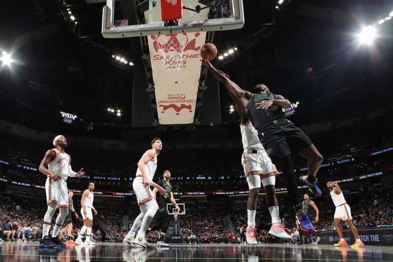 NEW ORLEANS, LA - APRIL 5: Naji Marshall #8 of the New Orleans Pelicans shoots the ball during the game against the San Antonio Spurs on April 5, 2024 at the Smoothie King Center in New Orleans, Louisiana. NOTE TO USER: User expressly acknowledges and agrees that, by downloading and or using this Photograph, user is consenting to the terms and conditions of the Getty Images License Agreement. Mandatory Copyright Notice: Copyright 2024 NBAE (Photo by Jonathan Bachman/NBAE via Getty Images)