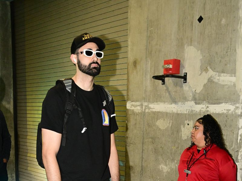 LOS ANGELES, CA - MARCH 18: Gaga Bitadze #88 of the Orlando Magic arrives to the arena prior to the game against the LA Clippers on March 18, 2023 at Crypto.Com Arena in Los Angeles, California. NOTE TO USER: User expressly acknowledges and agrees that, by downloading and/or using this Photograph, user is consenting to the terms and conditions of the Getty Images License Agreement. Mandatory Copyright Notice: Copyright 2023 NBAE (Photo by Adam Pantozzi/NBAE via Getty Images)