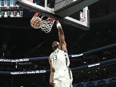 CHARLOTTE, NC - NOVEMBER 17: Thanasis Antetokounmpo #43 of the Milwaukee Bucks dunks the ball during the game against the Charlotte Hornets during the In-Season Tournament on November 17, 2023 at Spectrum Center in Charlotte, North Carolina. NOTE TO USER: User expressly acknowledges and agrees that, by downloading and or using this photograph, User is consenting to the terms and conditions of the Getty Images License Agreement.  Mandatory Copyright Notice:  Copyright 2023 NBAE (Photo by Brock Williams-Smith/NBAE via Getty Images)