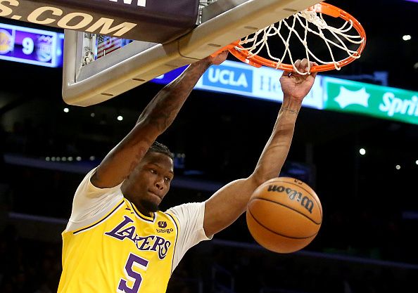 Los Angeles, CA -  Lakers power forward Cam Reddish throws down a dunk against the KIngs in the first half at crypto.com Arena in Los Angeles on Wednesday night, Nov. 15, 2023. (Luis Sinco / Los Angeles Times via Getty Images)