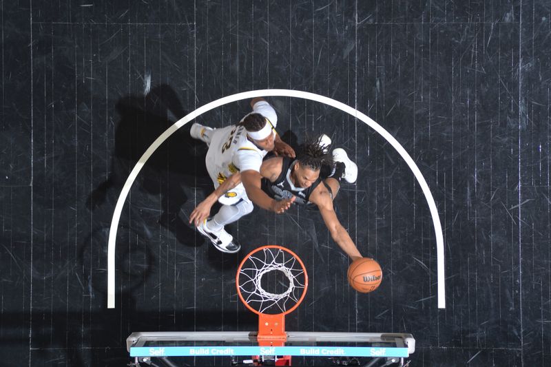 SAN ANTONIO, TX - MARCH 3: Devin Vassell #24 of the San Antonio Spurs drives to the basket during the game against the Indiana Pacers on March 3, 2024 at the Frost Bank Center in San Antonio, Texas. NOTE TO USER: User expressly acknowledges and agrees that, by downloading and or using this photograph, user is consenting to the terms and conditions of the Getty Images License Agreement. Mandatory Copyright Notice: Copyright 2024 NBAE (Photos by Michael Gonzales/NBAE via Getty Images)