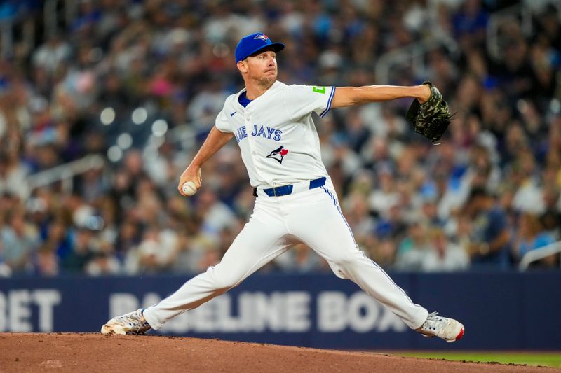 Jun 29, 2024; Toronto, Ontario, CAN; Toronto Blue Jays pitcher Chris Bassitt (40) throws a pitch against the New York Yankees during the first inning at Rogers Centre. Mandatory Credit: Kevin Sousa-USA TODAY Sports