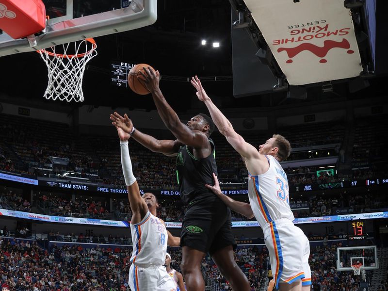 NEW ORLEANS, LA - MARCH 26: Zion Williamson #1 of the New Orleans Pelicans goes to the basket during the game on March 26, 2024 at the Smoothie King Center in New Orleans, Louisiana. NOTE TO USER: User expressly acknowledges and agrees that, by downloading and or using this Photograph, user is consenting to the terms and conditions of the Getty Images License Agreement. Mandatory Copyright Notice: Copyright 2024 NBAE (Photo by Jonathan Bachman/NBAE via Getty Images)