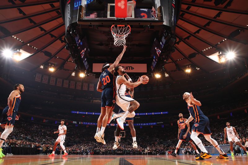 NEW YORK, NY - NOVEMBER 15: Ben Simmons #10 of the Brooklyn Nets drives to the basket during the game against the New York Knicks during the Emirates NBA Cup game on November 15, 2024 at Madison Square Garden in New York City, New York.  NOTE TO USER: User expressly acknowledges and agrees that, by downloading and or using this photograph, User is consenting to the terms and conditions of the Getty Images License Agreement. Mandatory Copyright Notice: Copyright 2024 NBAE  (Photo by Nathaniel S. Butler/NBAE via Getty Images)