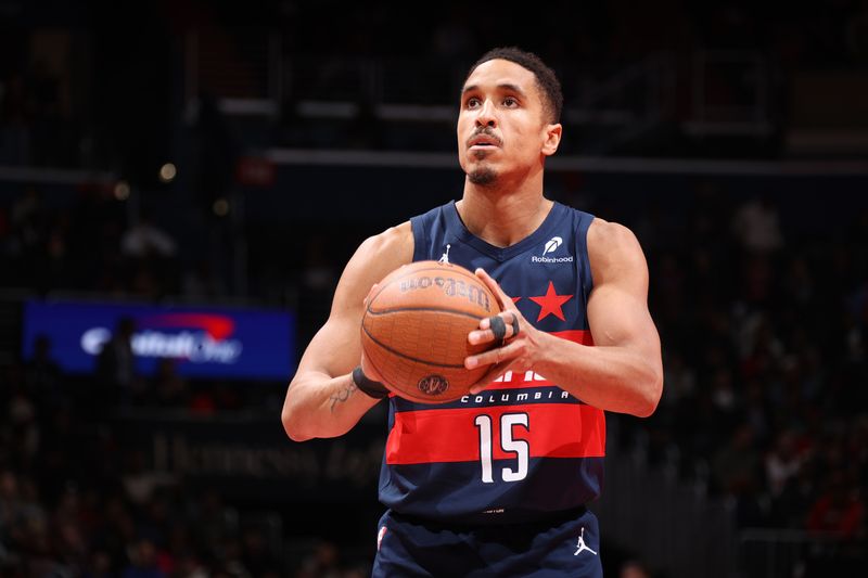 WASHINGTON, DC -? NOVEMBER 26: Malcolm Brogdon #15 of the Washington Wizards shoots a free throw during the game against the Chicago Bulls during the Emirates NBA Cup game on November 26, 2024 at Capital One Arena in Washington, DC. NOTE TO USER: User expressly acknowledges and agrees that, by downloading and or using this Photograph, user is consenting to the terms and conditions of the Getty Images License Agreement. Mandatory Copyright Notice: Copyright 2024 NBAE (Photo by Stephen Gosling/NBAE via Getty Images)