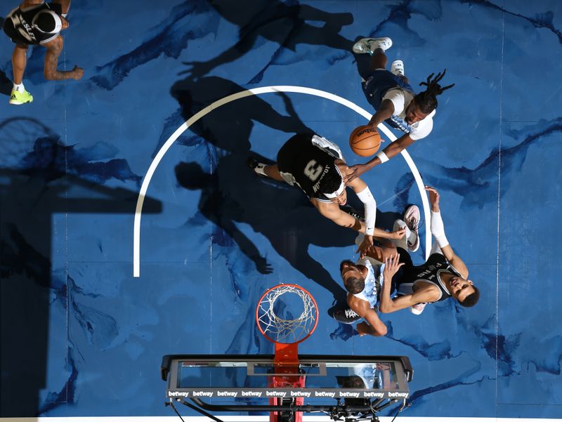 MINNEAPOLIS, MN -  FEBRUARY 27: Naz Reid #11 of the Minnesota Timberwolves shoots the ball during the game against the San Antonio Spurs on February 27, 2024 at Target Center in Minneapolis, Minnesota. NOTE TO USER: User expressly acknowledges and agrees that, by downloading and or using this Photograph, user is consenting to the terms and conditions of the Getty Images License Agreement. Mandatory Copyright Notice: Copyright 2024 NBAE (Photo by David Sherman/NBAE via Getty Images)