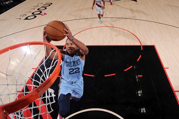 PORTLAND, OR - NOVEMBER 5: Desmond Bane #22 of the Memphis Grizzlies dunks the ball during the game against the Portland Trail Blazers on November 5, 2023 at the Moda Center Arena in Portland, Oregon. NOTE TO USER: User expressly acknowledges and agrees that, by downloading and or using this photograph, user is consenting to the terms and conditions of the Getty Images License Agreement. Mandatory Copyright Notice: Copyright 2023 NBAE (Photo by Cameron Browne/NBAE via Getty Images)