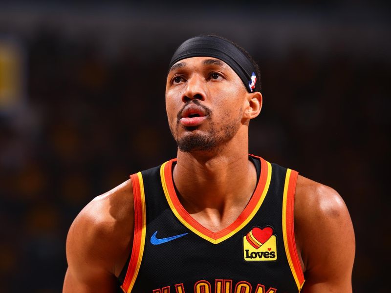 OKLAHOMA CITY, OK - MAY 5:  Cason Wallace #22 of the Oklahoma City Thunder prepares to shoot a free throw during the game against the Denver Nuggets during Round Two Game One of the 2025 NBA Playoffs on MAY 5, 2025 at Paycom Center in Oklahoma City, Oklahoma. NOTE TO USER: User expressly acknowledges and agrees that, by downloading and or using this photograph, User is consenting to the terms and conditions of the Getty Images License Agreement. Mandatory Copyright Notice: Copyright 2025 NBAE (Photo by Zach Beeker/NBAE via Getty Images)
