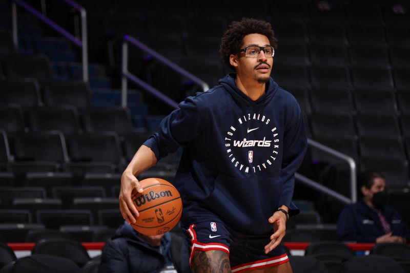 WASHINGTON, DC -? FEBRUARY 12:  Jordan Poole #13 of the Washington Wizards warms up before the game against the Indiana Pacers on February 12, 2025 at Capital One Arena in Washington, DC. NOTE TO USER: User expressly acknowledges and agrees that, by downloading and or using this Photograph, user is consenting to the terms and conditions of the Getty Images License Agreement. Mandatory Copyright Notice: Copyright 2025 NBAE (Photo by Stephen Gosling/NBAE via Getty Images)