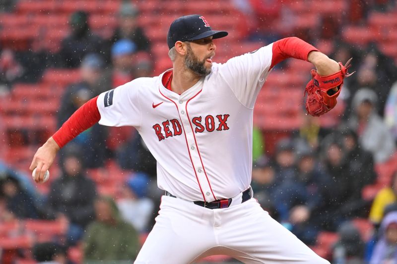 Apr 18, 2024; Boston, Massachusetts, USA; Boston Red Sox pitcher Chris Martin (55) pitches against the Cleveland Guardians during the ninth inning at Fenway Park. Mandatory Credit: Eric Canha-USA TODAY Sports