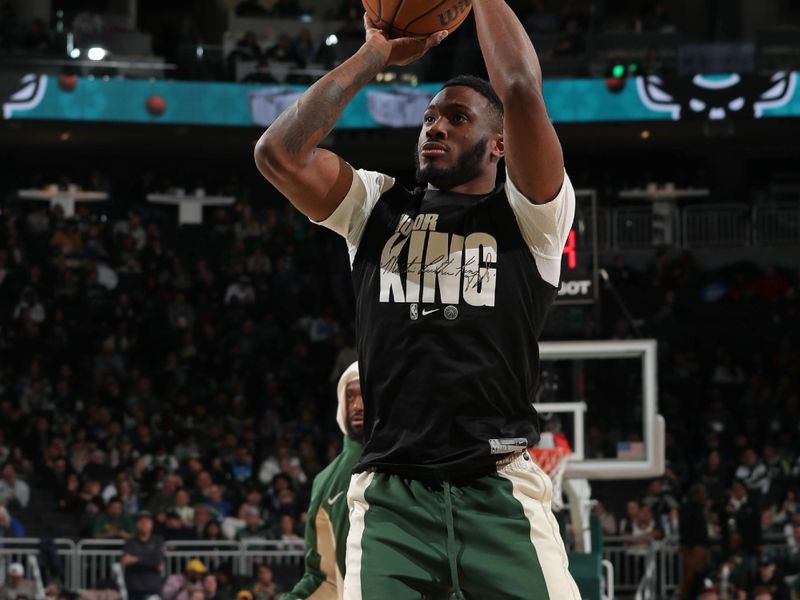 MILWAUKEE, WI - JANUARY 14: Thanasis Antetokounmpo #43 of the Milwaukee Bucks warms up before the game against the Sacramento Kings on January 14, 2024 at the Fiserv Forum Center in Milwaukee, Wisconsin. NOTE TO USER: User expressly acknowledges and agrees that, by downloading and or using this Photograph, user is consenting to the terms and conditions of the Getty Images License Agreement. Mandatory Copyright Notice: Copyright 2024 NBAE (Photo by Gary Dineen/NBAE via Getty Images).