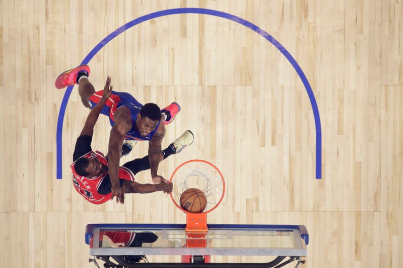 DETROIT, MI - APRIL 11: Javonte Green #24 of the Chicago Bulls dunks the ball during the game against the Detroit Pistons on April 11, 2024 at Little Caesars Arena in Detroit, Michigan. NOTE TO USER: User expressly acknowledges and agrees that, by downloading and/or using this photograph, User is consenting to the terms and conditions of the Getty Images License Agreement. Mandatory Copyright Notice: Copyright 2024 NBAE (Photo by Brian Sevald/NBAE via Getty Images)