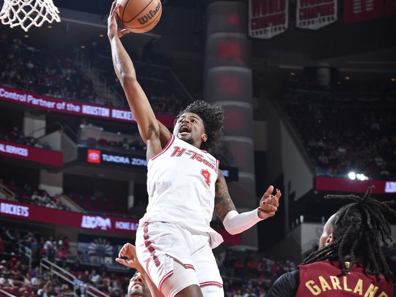 HOUSTON, TX - MARCH 16:  Jalen Green #4 of the Houston Rockets shoots the ball during the game against the Cleveland Cavaliers on March 16, 2023 at the Toyota Center in Houston, Texas. NOTE TO USER: User expressly acknowledges and agrees that, by downloading and or using this photograph, User is consenting to the terms and conditions of the Getty Images License Agreement. Mandatory Copyright Notice: Copyright 2024 NBAE (Photo by Logan Riely/NBAE via Getty Images)