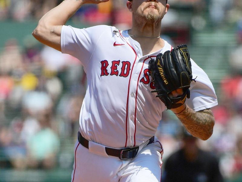 May 26, 2024; Boston, Massachusetts, USA;  Boston Red Sox starting pitcher Tanner Houck (89) pitches during the first inning against the Milwaukee Brewers at Fenway Park. Mandatory Credit: Bob DeChiara-USA TODAY Sports