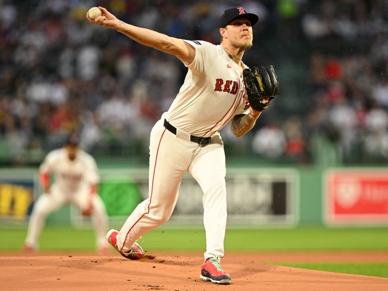 Apr 28, 2024; Boston, Massachusetts, USA; Boston Red Sox starting pitcher Tanner Houck (89) pitches against the Chicago Cubs during the first inning at Fenway Park. Mandatory Credit: Brian Fluharty-USA TODAY Sports