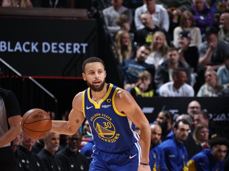 SALT LAKE CITY, UT - FEBRUARY 15: Stephen Curry #30 of the Golden State Warriors dribbles the ball during the game against the Utah Jazz on February 15, 2024 at Delta Center in Salt Lake City, Utah. NOTE TO USER: User expressly acknowledges and agrees that, by downloading and or using this Photograph, User is consenting to the terms and conditions of the Getty Images License Agreement. Mandatory Copyright Notice: Copyright 2024 NBAE (Photo by Melissa Majchrzak/NBAE via Getty Images)