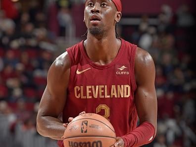 CLEVELAND, OH - DECEMBER 20: Caris LeVert #3 of the Cleveland Cavaliers shoots a free throw during the game against the Utah Jazz on December 20, 2023 at Rocket Mortgage FieldHouse in Cleveland, Ohio. NOTE TO USER: User expressly acknowledges and agrees that, by downloading and/or using this Photograph, user is consenting to the terms and conditions of the Getty Images License Agreement. Mandatory Copyright Notice: Copyright 2023 NBAE (Photo by David Liam Kyle/NBAE via Getty Images)