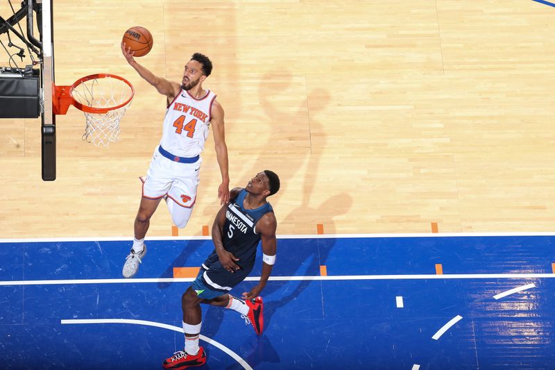 NEW YORK, NY - OCTOBER 13: Landry Shamet #44 of the New York Knicks shoots the ball during the game on October 13, 2024 at Madison Square Garden in New York City, New York.  NOTE TO USER: User expressly acknowledges and agrees that, by downloading and or using this photograph, User is consenting to the terms and conditions of the Getty Images License Agreement. Mandatory Copyright Notice: Copyright 2024 NBAE  (Photo by David L. Nemec/NBAE via Getty Images)