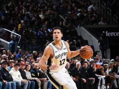 SAN FRANCISCO, CA - NOVEMBER 24:  Doug McDermott #17 of the San Antonio Spurs handles the ball during the game  during the in-Season Tournament on November 24, 2023 at Chase Center in San Francisco, California. NOTE TO USER: User expressly acknowledges and agrees that, by downloading and or using this photograph, user is consenting to the terms and conditions of Getty Images License Agreement. Mandatory Copyright Notice: Copyright 2023 NBAE (Photo by Noah Graham/NBAE via Getty Images)