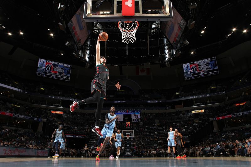 MEMPHIS, TN - MARCH 12: Deni Avdija #8 of the Washington Wizards dunks the ball during the game against the Memphis Grizzlies on March 12, 2024 at FedExForum in Memphis, Tennessee. NOTE TO USER: User expressly acknowledges and agrees that, by downloading and or using this photograph, User is consenting to the terms and conditions of the Getty Images License Agreement. Mandatory Copyright Notice: Copyright 2024 NBAE (Photo by Joe Murphy/NBAE via Getty Images)