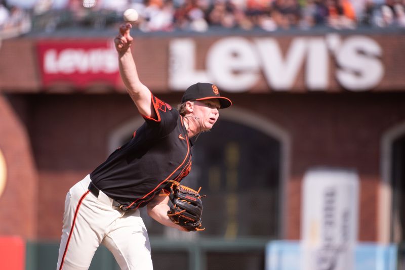 Jul 13, 2024; San Francisco, California, USA; San Francisco Giants pitcher Hayden Birdsong (60) throws a pitch during the third inning of the game against the Minnesota Twins at Oracle Park. Mandatory Credit: Ed Szczepanski-USA TODAY Sports