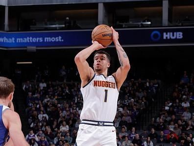 SACRAMENTO, CA - DECEMBER 2: Michael Porter Jr. #1 of the Denver Nuggets shoots the ball during the game against the Sacramento Kings on December 2, 2023 at Golden 1 Center in Sacramento, California. NOTE TO USER: User expressly acknowledges and agrees that, by downloading and or using this Photograph, user is consenting to the terms and conditions of the Getty Images License Agreement. Mandatory Copyright Notice: Copyright 2023 NBAE (Photo by Rocky Widner/NBAE via Getty Images)