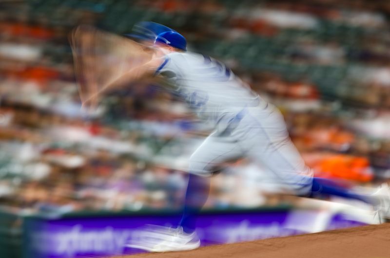 May 13, 2025; Houston, Texas, USA; Kansas City Royals starting pitcher Kris Bubic (50) pitches against the Houston Astros in the fourth inning at Daikin Park. Mandatory Credit: Thomas Shea-Imagn Images