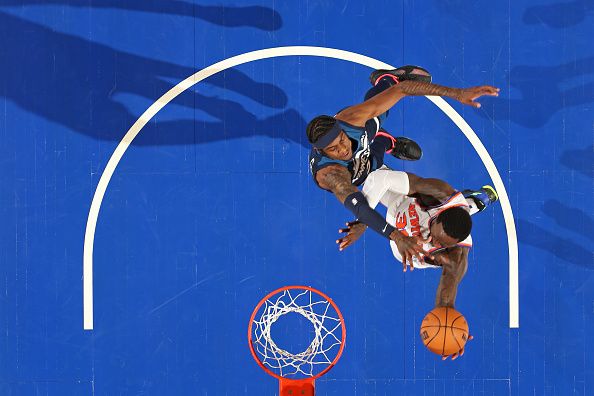 NEW YORK, NY - JANUARY 1: Julius Randle #30 of the New York Knicks drives to the basket during the game against the Minnesota Timberwolves on January 1, 2024 at Madison Square Garden in New York City, New York.  NOTE TO USER: User expressly acknowledges and agrees that, by downloading and or using this photograph, User is consenting to the terms and conditions of the Getty Images License Agreement. Mandatory Copyright Notice: Copyright 2024 NBAE  (Photo by Nathaniel S. Butler/NBAE via Getty Images)