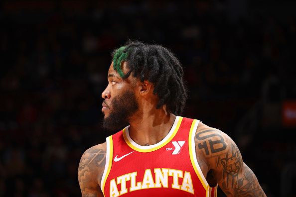 TORONTO, CANADA - DECEMBER 15: Saddiq Bey #41 of the Atlanta Hawks looks on during the game against the Toronto Raptors on December 15, 2023 at the Scotiabank Arena in Toronto, Ontario, Canada.  NOTE TO USER: User expressly acknowledges and agrees that, by downloading and or using this Photograph, user is consenting to the terms and conditions of the Getty Images License Agreement.  Mandatory Copyright Notice: Copyright 2023 NBAE (Photo by Vaughn Ridley/NBAE via Getty Images)