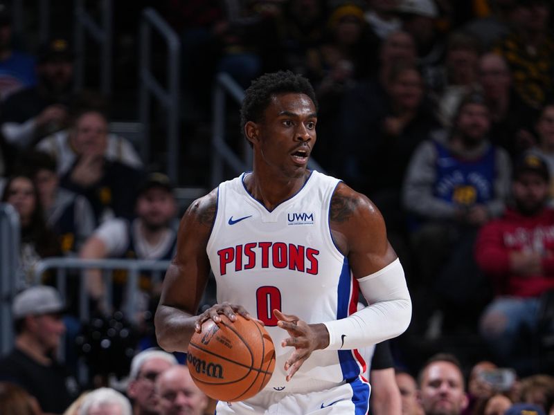 DENVER, CO - JANUARY 7: Jalen Duren #0 of the Detroit Pistons looks to pass the ball during the game against the Denver Nuggets on January 7, 2024 at the Ball Arena in Denver, Colorado. NOTE TO USER: User expressly acknowledges and agrees that, by downloading and/or using this Photograph, user is consenting to the terms and conditions of the Getty Images License Agreement. Mandatory Copyright Notice: Copyright 2024 NBAE (Photo by Garrett Ellwood/NBAE via Getty Images)