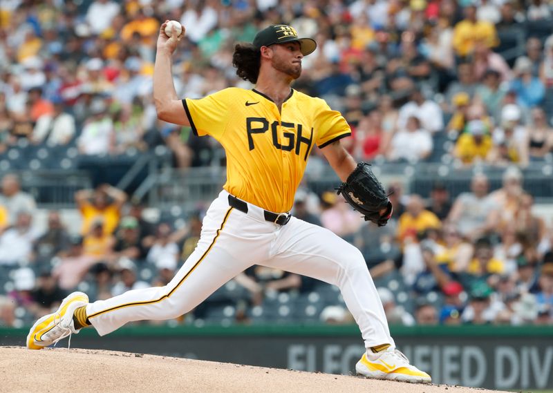 Jun 22, 2024; Pittsburgh, Pennsylvania, USA;  Pittsburgh Pirates starting pitcher Jared Jones (37) delivers a pitch against the Tampa Bay Rays during the first inning at PNC Park. Mandatory Credit: Charles LeClaire-USA TODAY Sports