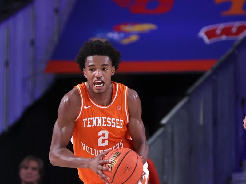 Nov 24, 2022; Paradise Island, BAHAMAS; Tennessee Volunteers forward Julian Phillips (2) dribbles during the second half against the USC Trojans at Imperial Arena. Mandatory Credit: Kevin Jairaj-USA TODAY Sports