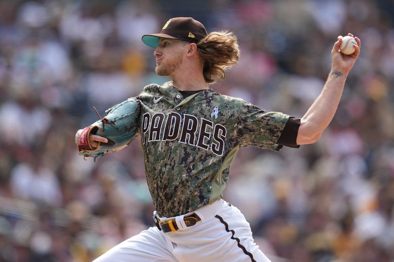 Jun 18, 2023; San Diego, California, USA;  San Diego Padres relief pitcher Josh Hader (71) throws a pitch against the Tampa Bay Rays during the ninth inning at Petco Park. Mandatory Credit: Ray Acevedo-USA TODAY Sports