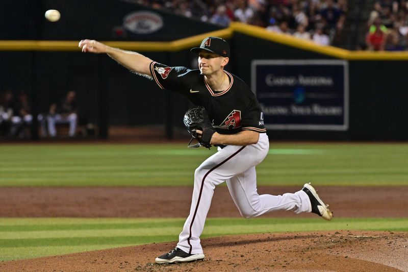 May 27, 2023; Phoenix, Arizona, USA;  Arizona Diamondbacks starting pitcher Zach Davies (27) throws against the Boston Red Sox in the second inning at Chase Field. Mandatory Credit: Matt Kartozian-USA TODAY Sports