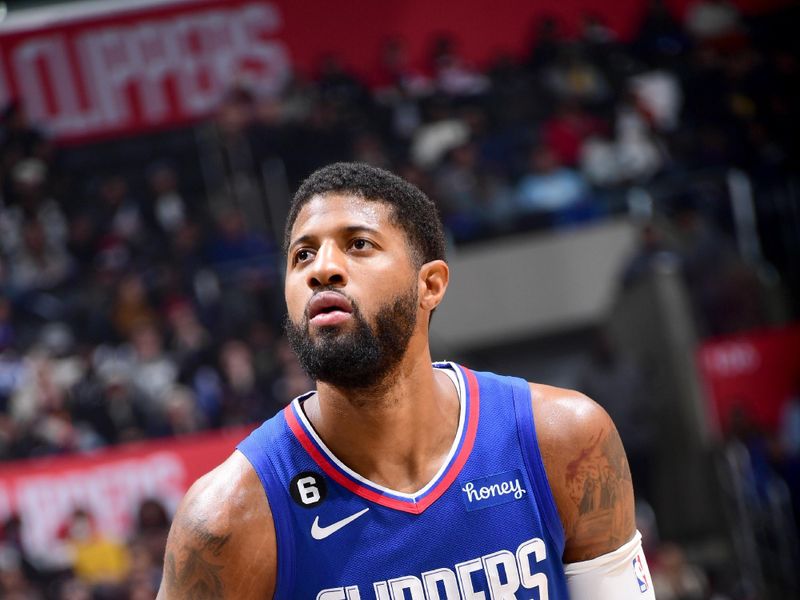 LOS ANGELES, CA - FEBRUARY 28: Paul George #13 of the LA Clippers prepares to shoot a free throw during the game against the Minnesota Timberwolves on February 28, 2023 at Crypto.Com Arena in Los Angeles, California. NOTE TO USER: User expressly acknowledges and agrees that, by downloading and/or using this Photograph, user is consenting to the terms and conditions of the Getty Images License Agreement. Mandatory Copyright Notice: Copyright 2023 NBAE (Photo by Adam Pantozzi/NBAE via Getty Images)