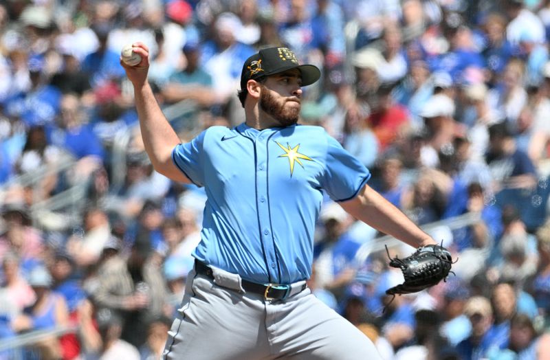 May 19, 2024; Toronto, Ontario, CAN;   Tampa Bay Rays starting pitcher Aaron Civale (34) delivers a pitch against the Toronto Blue Jays in the first inning at Rogers Centre. Mandatory Credit: Dan Hamilton-USA TODAY Sports