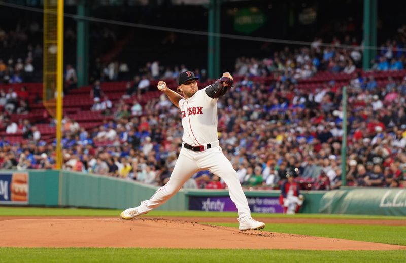 Aug 29, 2024; Boston, Massachusetts, USA; Boston Red Sox starting pitcher Kutter Crawford (50) throws a pitch against the Toronto Blue Jays in the first inning at Fenway Park. Mandatory Credit: David Butler II-USA TODAY Sports