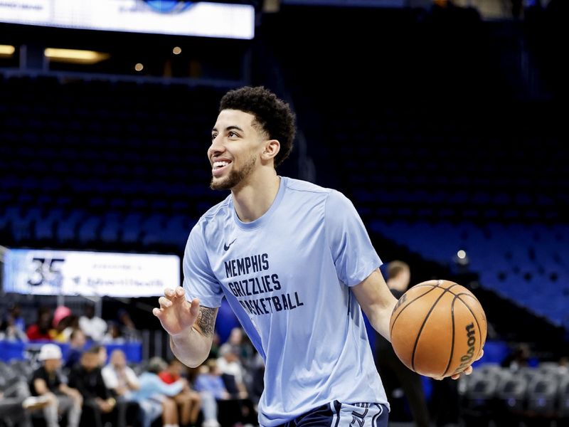 ORLANDO, FL - MARCH 30: Scotty Pippen Jr. #1 of the Memphis Grizzlies warms up prior to the start of the game against the Orlando Magic at the Kia Center on March 30, 2024 in Orlando, Florida. NOTE TO USER: User expressly acknowledges and agrees that, by downloading and or using this photograph, User is consenting to the terms and conditions of the Getty Images License Agreement. (Photo by Don Juan Moore/Getty Images)