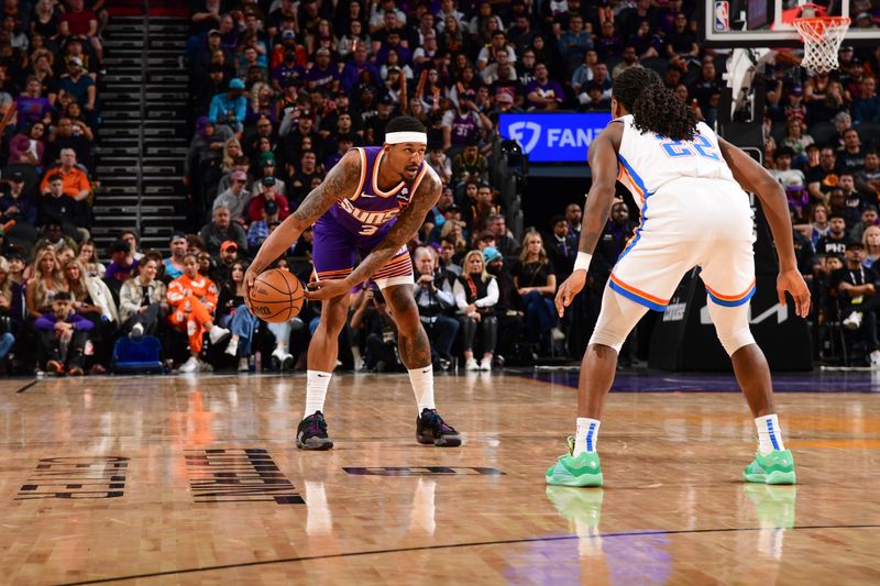 PHOENIX, AZ - MARCH 3:  Bradley Beal #3 of the Phoenix Suns handles the ball during the game  on March 3, 2024 at Footprint Center in Phoenix, Arizona. NOTE TO USER: User expressly acknowledges and agrees that, by downloading and or using this photograph, user is consenting to the terms and conditions of the Getty Images License Agreement. Mandatory Copyright Notice: Copyright 2024 NBAE (Photo by Kate Frese/NBAE via Getty Images)