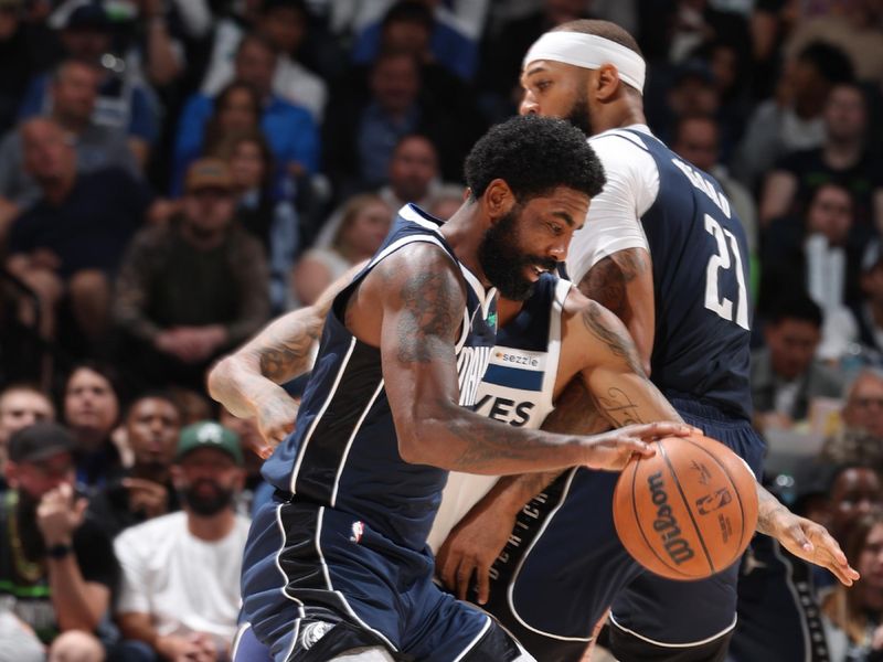 MINNEAPOLIS, MN -  OCTOBER 29: Kyrie Irving #11 of the Dallas Mavericks dribbles the ball during the game against the Minnesota Timberwolves on October 29, 2024 at Target Center in Minneapolis, Minnesota. NOTE TO USER: User expressly acknowledges and agrees that, by downloading and or using this Photograph, user is consenting to the terms and conditions of the Getty Images License Agreement. Mandatory Copyright Notice: Copyright 2024 NBAE (Photo by David Sherman/NBAE via Getty Images)