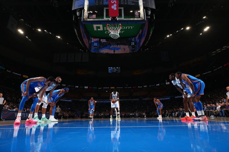 OKLAHOMA CITY, OK - JANUARY 29: Anthony Edwards #5 of the Minnesota Timberwolves prepares to shoot a free throw drives to the basket during the game against the Oklahoma City Thunder on January 29, 2024 at Paycom Arena in Oklahoma City, Oklahoma. NOTE TO USER: User expressly acknowledges and agrees that, by downloading and or using this photograph, User is consenting to the terms and conditions of the Getty Images License Agreement. Mandatory Copyright Notice: Copyright 2024 NBAE (Photo by Zach Beeker/NBAE via Getty Images)