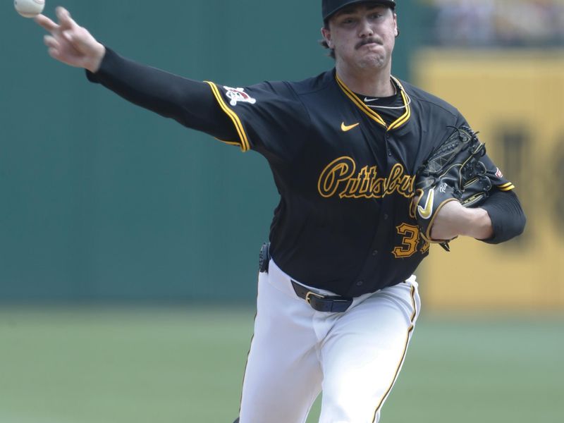 Aug 4, 2024; Pittsburgh, Pennsylvania, USA;  Pittsburgh Pirates starting pitcher Paul Skenes (30) pitches against the Arizona Diamondbacks during the fourth inning at PNC Park. Mandatory Credit: Charles LeClaire-USA TODAY Sports